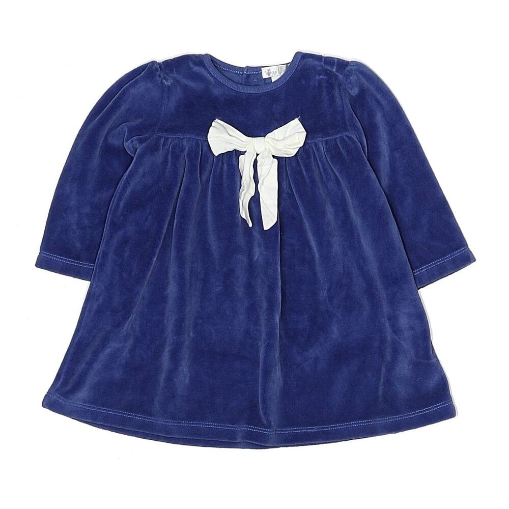 Kissy Kissy Blue Velvet Pima Dress Size 12-18 Months
